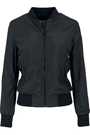 Urban classics TB1217 Damen Jacke Ladies Light Bomber Jacket, (Black 7), 38 (Herstellergröße: M)