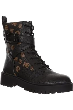 Guess Damen Orana Springerstiefel, schwarz/braun, 36 EU