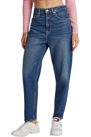 Tommy Hilfiger Damen Jeans Hose Mom-Fit Tapered Fit, Blau ( Dark), 25W/34L