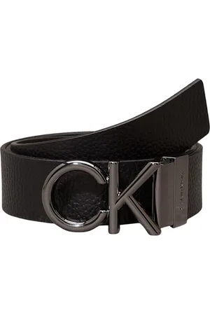 Calvin Klein ADJ/REV CK METAL BOMBE PB 35MM Verstellbarer/umkehrbarer Gürtel Herren, Schwarz (Ck Black Pebble/Dark Brown Smooth), 125