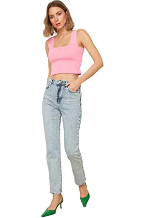 Trendyol Hellblaue hohe Taille-Bootcut-Jeans, klar blau, 36