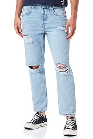 Only & Sons Herren Onsavi Beam Crop Blue Damage Pk2314 Jeans, , 30W / 34L EU