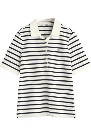 GANT Damen Slim Striped Shield SS Pique Polo, , Small