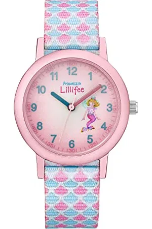 Prinzessin Lillifee Armbanduhr Mädchen Kinder Quarzuhr Analog, mit Textil Armband, 3 bar Wasserdicht, Kommt in Uhren Geschenk Box