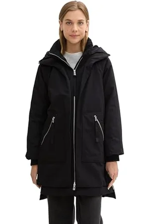 TOM TAILOR Damen Parka mit Teddyfell in der Kapuze, , XXL