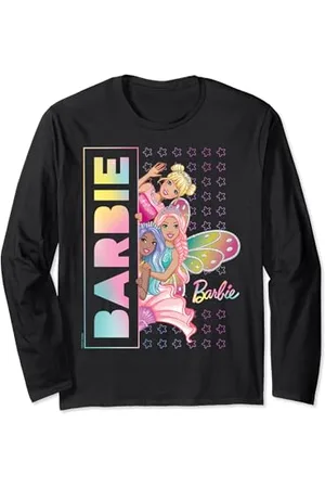 Barbie – Meerjungfrau Fee Prinzessin Sterne Pastell Vertikales Schild Langarmshirt