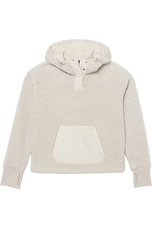 Amazon Damen Teddy-Fleece-Jacke mit Viertel-Knopfleiste und Kapuze - Auslauffarben, , XXL Große Größen