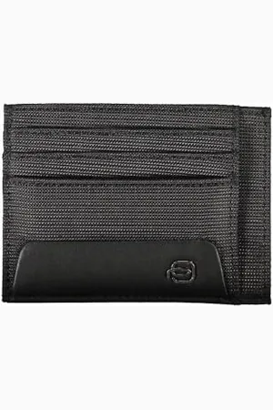 Piquadro Macberth Kreditkartenetui aus Leder und Stoff