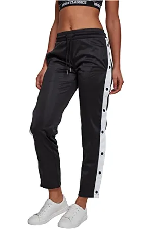 Urban classics Damen Relaxed Sporthose Ladies Button Up Track Pants TB1995, Gr. 36 (Herstellergröße: S), Schwarz ( 00493)