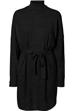 Noisy May Damen NMCITY AVA L/S Short Dress NOOS Kleid, Black, Medium
