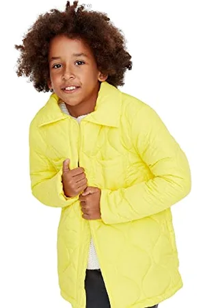 Trendyol Jungen Herren Regular Zweireihig Plain Webstoff Winterjacke Coat, , 7–8 Jahre EU