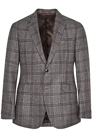 Hackett Mens 4 Ply Lt Grey Check Jacket, , 46W/34L