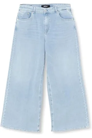 Replay Damen Jeans Umath Wide Leg Fit aus Comfort Denim, (Blau), 31W / 34L