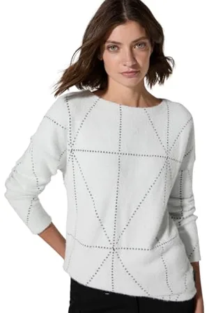 CECIL Damen B322389 Big Featheryarn Jacquard T-Shirt, ,XL