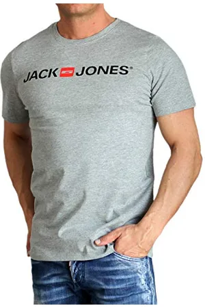 JACK & JONES Herren T-Shirt JJECorp Logo Tee 12137126 Light Grey Mel, XL