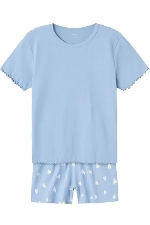 NAME IT Mädchen Nkfnightset Ss Hearts Rib Noos, , 98-104