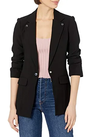 Armani Exchange Womens Single Breast Casual Blazer, Black, 0