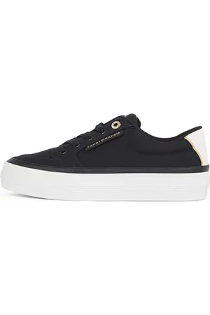 Tommy Hilfiger Damen Vulcanized Sneaker Essential Textile Plateau, (Black), 37