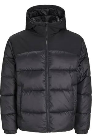 JACK & JONES Herren JJMOON Hood Puffer PLS Pufferjacke, Black, 6XL