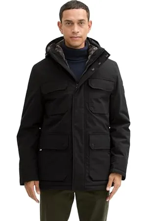 TOM TAILOR Herren Winterjacke mit Abnehmbarer Kapuze, , L
