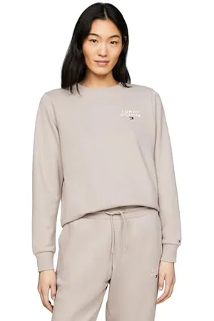 Tommy Hilfiger Damen Sweatshirt ohne Kapuze, Beige (Smooth Taupe), XXL