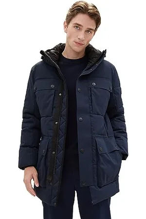 TOM TAILOR Herren Technical Winterparka mit aufgesetzten Taschen, sky captain blue, XL