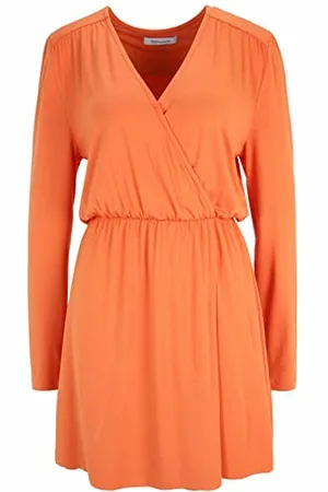 Tamaris Damen Jersey Wickelkleid AIUD Orange 40