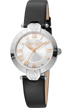 Roberto Cavalli Damen Analog Quarz Uhr mit Leder Armband RV1L166L0011