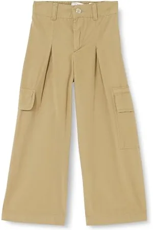 Koton Girls Cargo Trousers High Rise Wide Leg