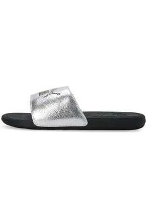 PUMA Unisex Cool Cat 2.0 Metallic Shine Slide Sandal, Silver Gold Black, 42 EU