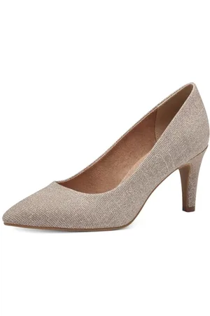 QS by s.Oliver Damen Pumps Spitz mit Stilettoabsatz, Gold , 40 EU