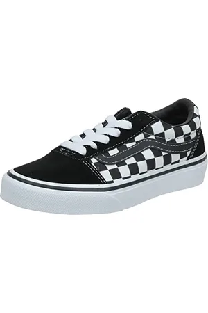 Vans Unisex Kinder Ward Suede/Canvas Sneaker, Checker Black True White Pvj, 28 EU