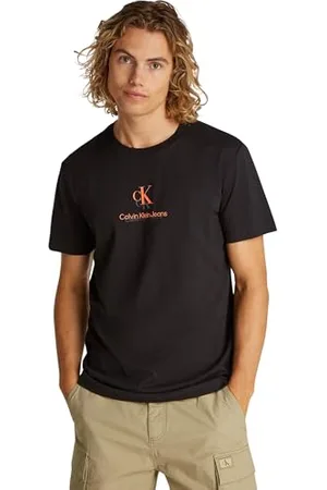 Calvin Klein Herren T-Shirt Kurzarm Shadow Logo Tee Regular Fit, Schwarz (Ck Black), XS