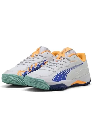 PUMA Unisex NOVA Smash Tennisschuh, White-Vivid Blue-Heat FIRE Black, 41 EU
