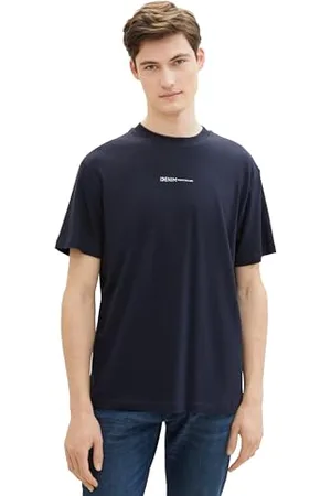 TOM TAILOR Herren Relaxed Fit T-Shirt mit Logo-Print, , S
