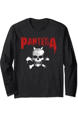 Pantera Offizielle Schablone mit Totenkopf-Motiv Langarmshirt