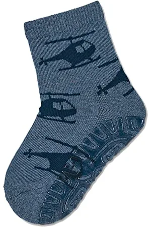 Sterntaler Baby Jungen Fliesen Socken Baby FLI AIR Hubschrauber Strümpfe meliert - Fliesen Rutsch Socken Baby - Hubschrauber Motiv - tintenblau, 20