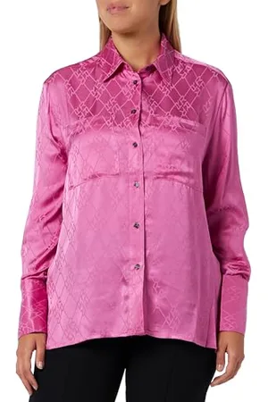 Replay Damen Bluse Langarm mit Kragen, (Violett), M