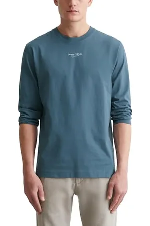Marc O’ Polo Marc OߴPolo Herren Langarmshirt aus Bio-Baumwolle Basic, Blau , XXL