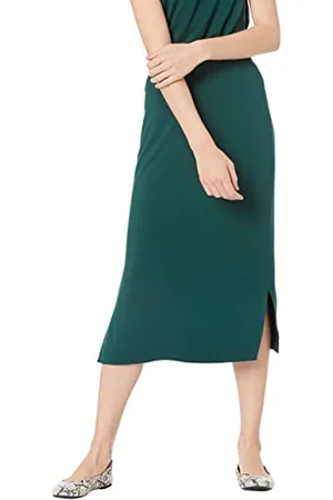 Amazon Damen Midirock aus Strick zum Hieinschlüpfen (erhältlich in Übergröße), , M