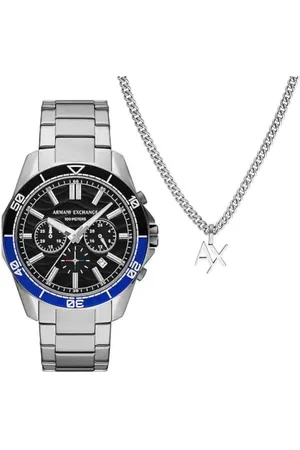 Armani Exchange Herren Analog Quarz Uhr mit Edelstahl Armband AX7166SET