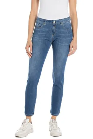 Replay Damen Jeans Faaby Flare-Fit Schlaghose mit Power Stretch, (Blau), 32W / 32L