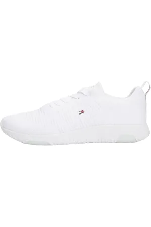 Tommy Hilfiger CORPORATE KNIT RIB RUNNER Runner Sneaker Herren, (White), 42 EU
