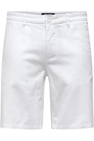 Only & Sons Herren ONSMARK 0011 Cotton Linen Shorts NOOS Chinoshorts, White, XL