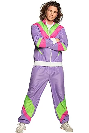 Boland Kostüm für Erwachsene Trainingsanzug 80er Jahre mit Taschen, Jacke und Hose, verschiedene Größen, Campinganzug, Jogginganzug, Assi Anzug, Retro Style, Gruppenkostüm, Mottoparty, Karneval
