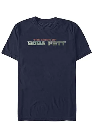STAR WARS Unisex Boba Fett Text Logo Organic Short Sleeve T-Shirt, , L