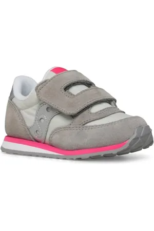 Saucony Originals Baby Jazz HL Sneaker, Grey/Silver/Pink, 30 EU