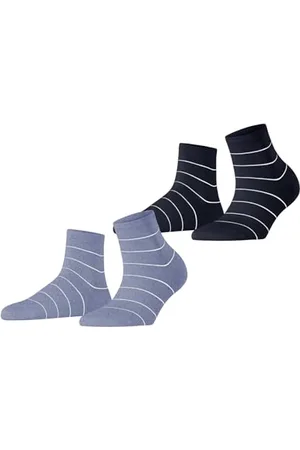 ESPRIT Damen Socken Fine Line Multipack W Sso Baumwolle gemustert 2 Paar, , 39-42