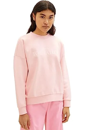 TOM TAILOR Damen 1039808 Oversized Sweatshirt mit Logo-Print, 14557-Light English Rose, S