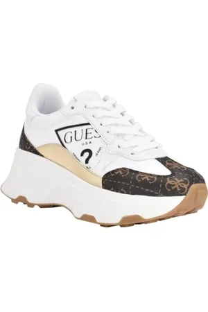 Guess Damen Calebb Sneaker, Weiß/Braun 145, 39.5 EU